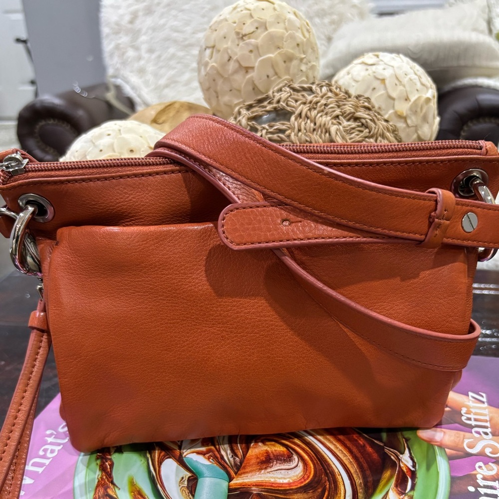 J.Jill Orange Leather Crossbody Bag
